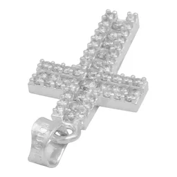 Dije Plata .925 Cruz Doble Zirconia Blanca - Imagen 5
