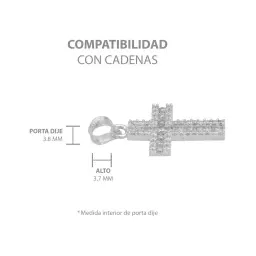 Dije Plata .925 Cruz Doble Zirconia Blanca - Imagen 6