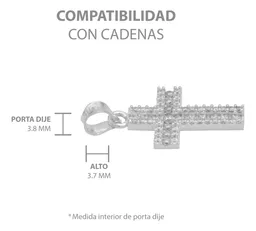 Dije Plata .925 Cruz Doble Zirconia Blanca - Imagen 6