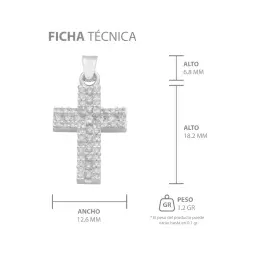 Dije Plata .925 Cruz Doble Zirconia Blanca - Imagen 7