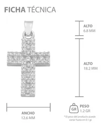 Dije Plata .925 Cruz Doble Zirconia Blanca - Imagen 7