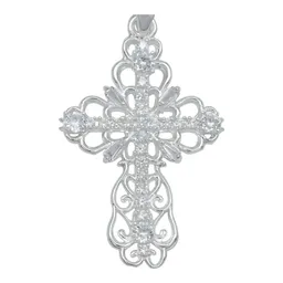 Dije Plata 925 Cruz Grande Diamantada con Zirconias Baguette - Imagen 2