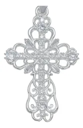 Dije Plata 925 Cruz Grande Diamantada con Zirconias Baguette - Imagen 2