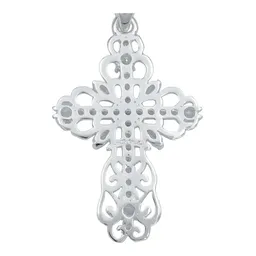 Dije Plata 925 Cruz Grande Diamantada con Zirconias Baguette - Imagen 4