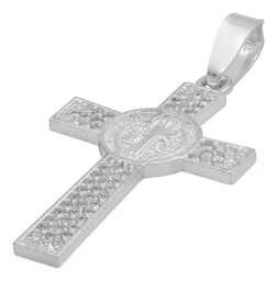 Dije Plata .925 Cruz San Benito con Zirconia - Imagen 4