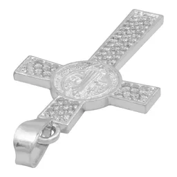 Dije Plata .925 Cruz San Benito con Zirconia - Imagen 5