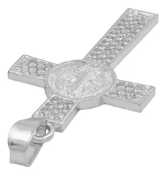 Dije Plata .925 Cruz San Benito con Zirconia - Imagen 5