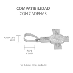 Dije Plata .925 Cruz San Benito con Zirconia - Imagen 7