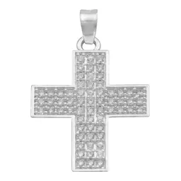 Dije Plata .925 Cruz Simétrica con Zirconia Blanca - Imagen 1