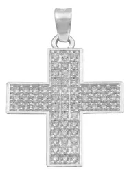 Dije Plata .925 Cruz Simétrica con Zirconia Blanca - Imagen 1