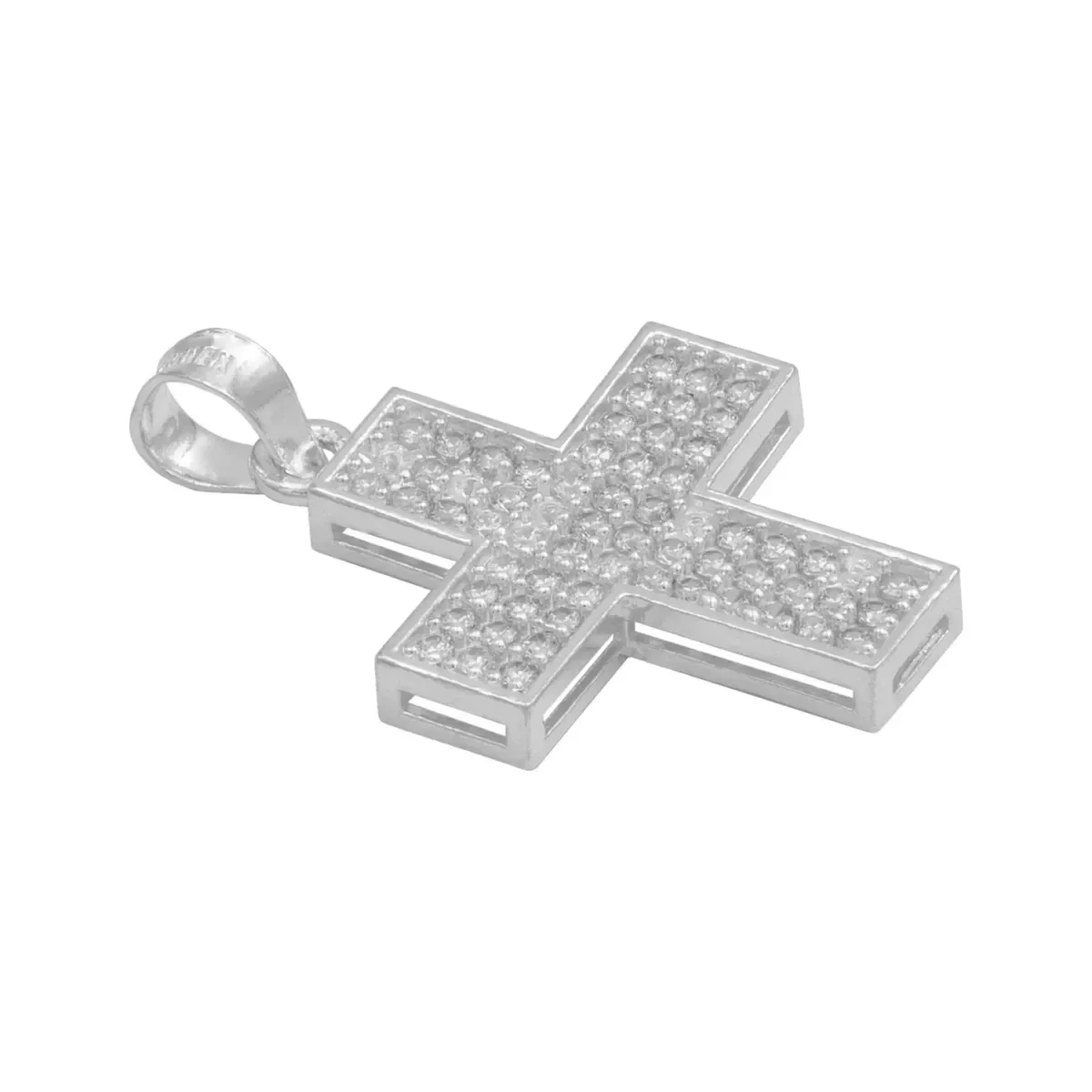 Dije Plata .925 Cruz Simétrica con Zirconia Blanca - Imagen 3