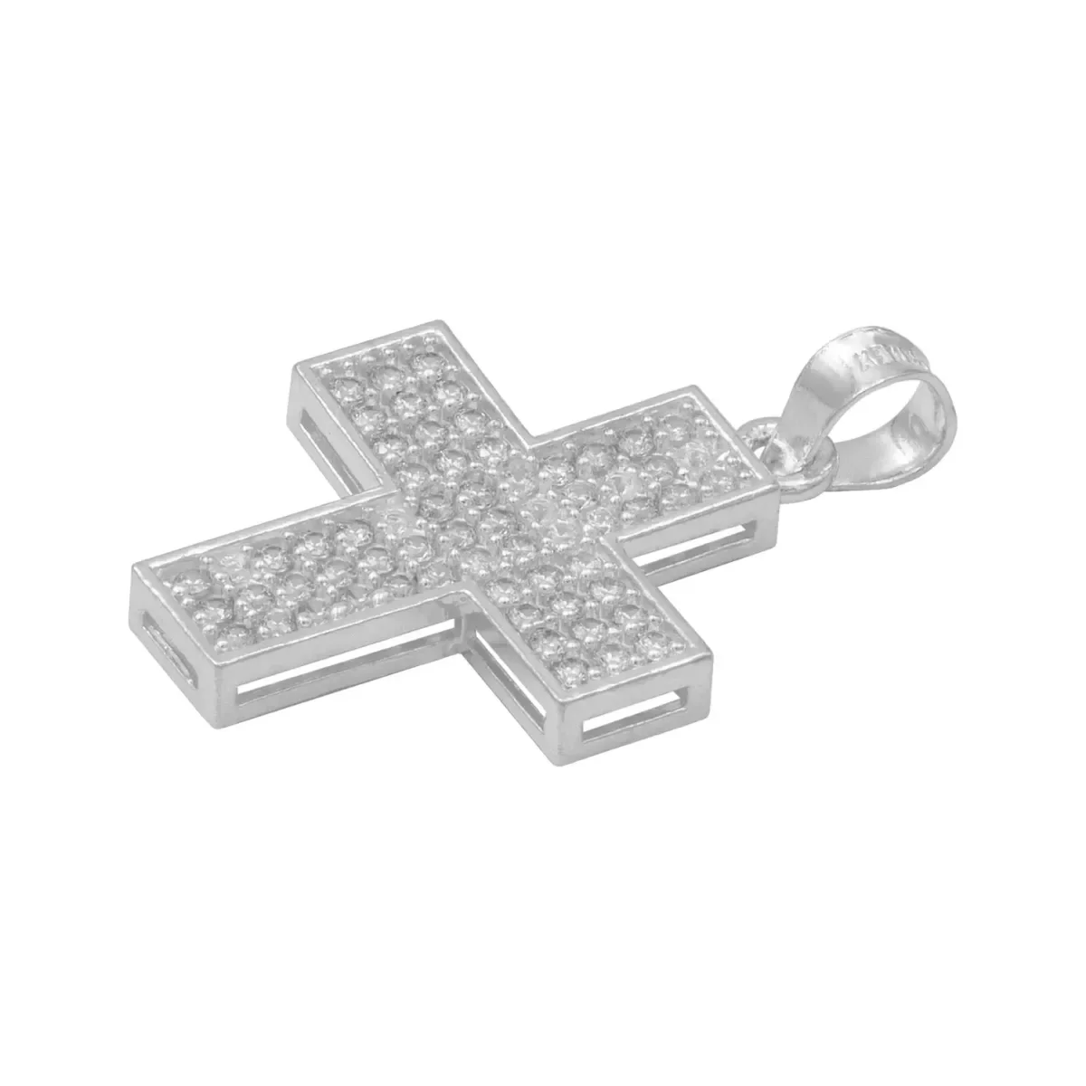 Dije Plata .925 Cruz Simétrica con Zirconia Blanca - Imagen 4