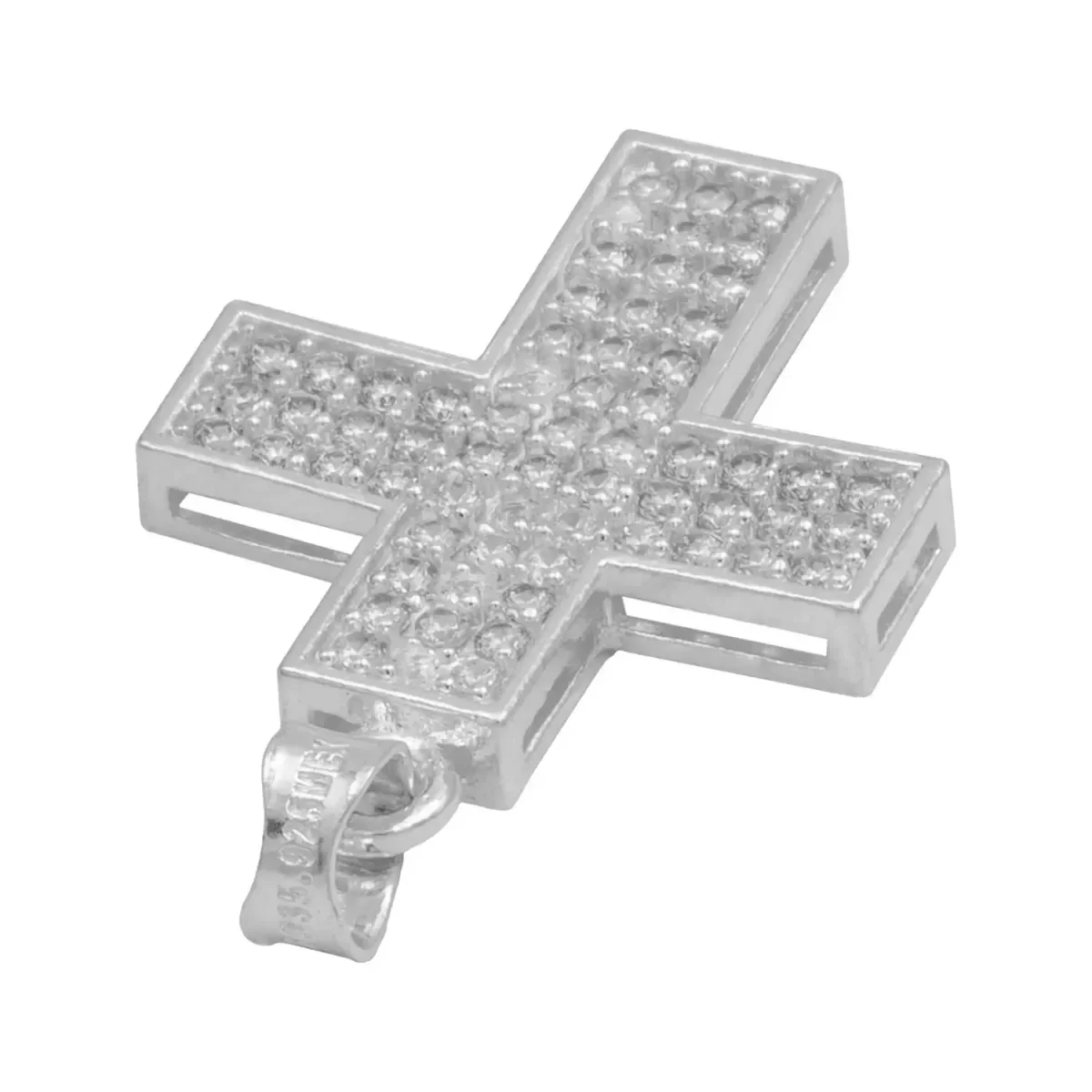 Dije Plata .925 Cruz Simétrica con Zirconia Blanca - Imagen 5