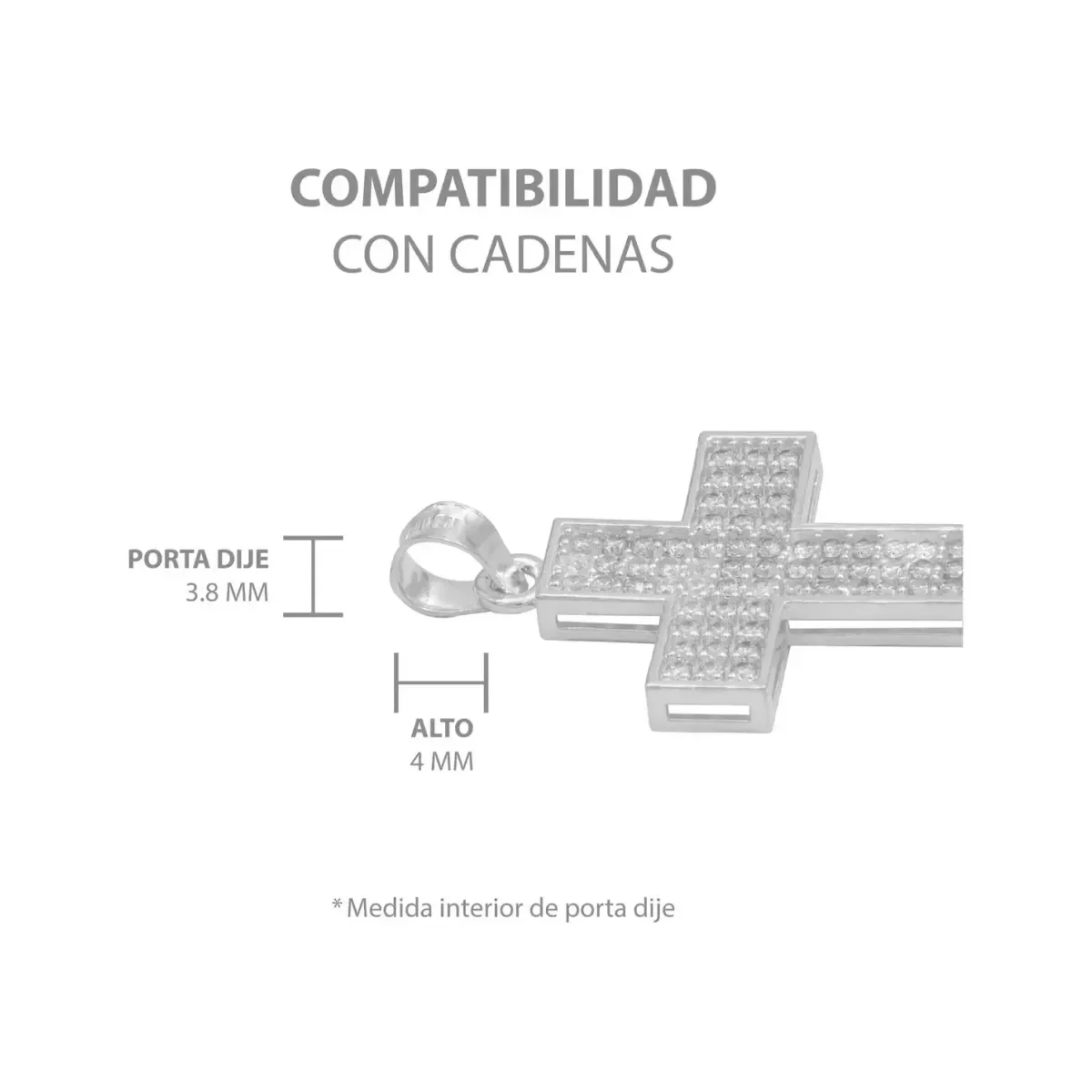 Dije Plata .925 Cruz Simétrica con Zirconia Blanca - Imagen 6