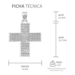 Dije Plata .925 Cruz Simétrica con Zirconia Blanca - Imagen 7