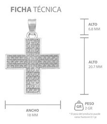 Dije Plata .925 Cruz Simétrica con Zirconia Blanca - Imagen 7
