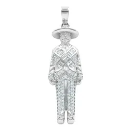 Dije Plata 925 Emiliano Zapata con Zirconia Brillante Diseño Mexicano - Imagen 1