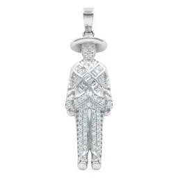 Dije Plata 925 Emiliano Zapata con Zirconia Brillante Diseño Mexicano - Imagen 1