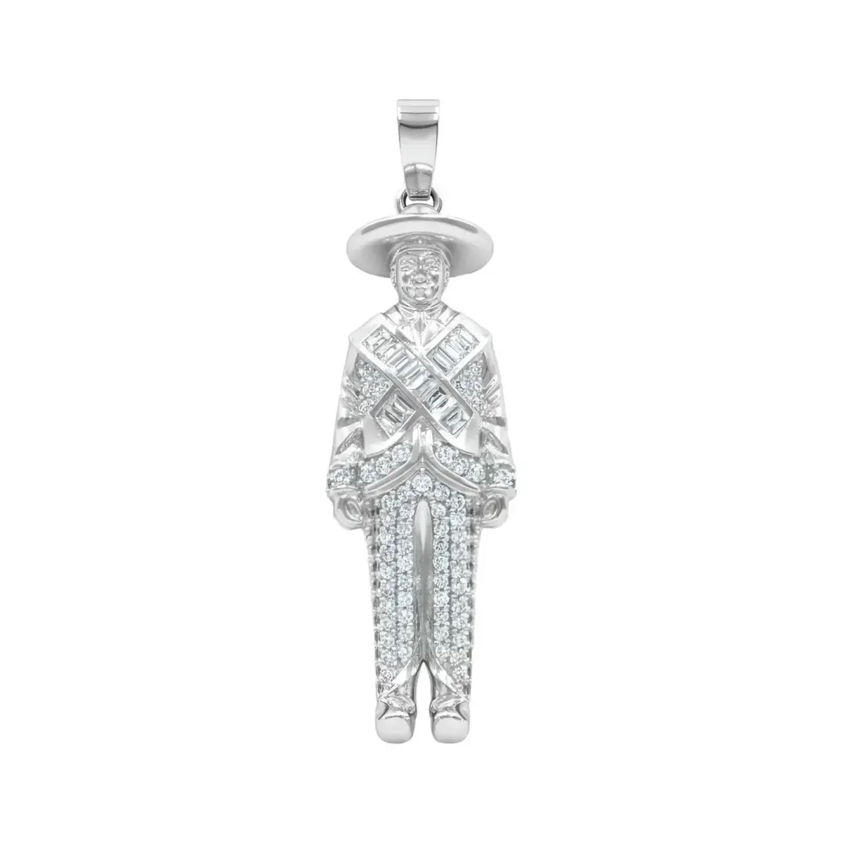 Dije busto Emiliano Zapata Plata .925 con Zirconia Brillante. Colgante plata .925 hombre, diseño mexicano, joyería con signif