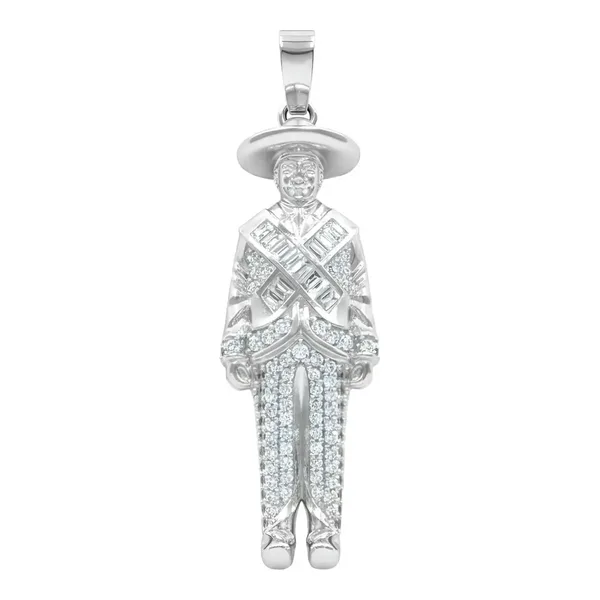 Dije Plata 925 Emiliano Zapata con Zirconia Brillante Diseño Mexicano - Imagen 1
