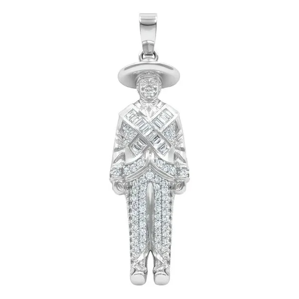 Dije Plata 925 Emiliano Zapata con Zirconia Brillante Diseño Mexicano - Imagen 1