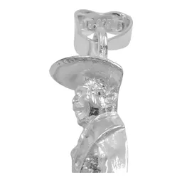 Dije Plata 925 Emiliano Zapata con Zirconia Brillante Diseño Mexicano - Imagen 5