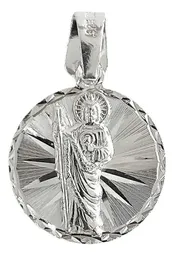 Dije Plata 999 Estrella Diamantada San Judas Tadeo - Imagen 1