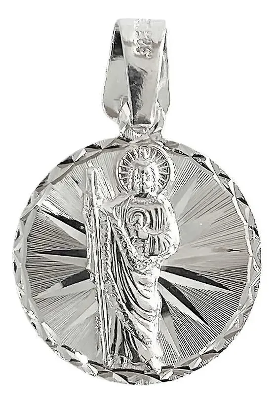 Dije plata 999 Estrella Diamantada San Judas Tadeo - Joyaris joyería fina mexicana