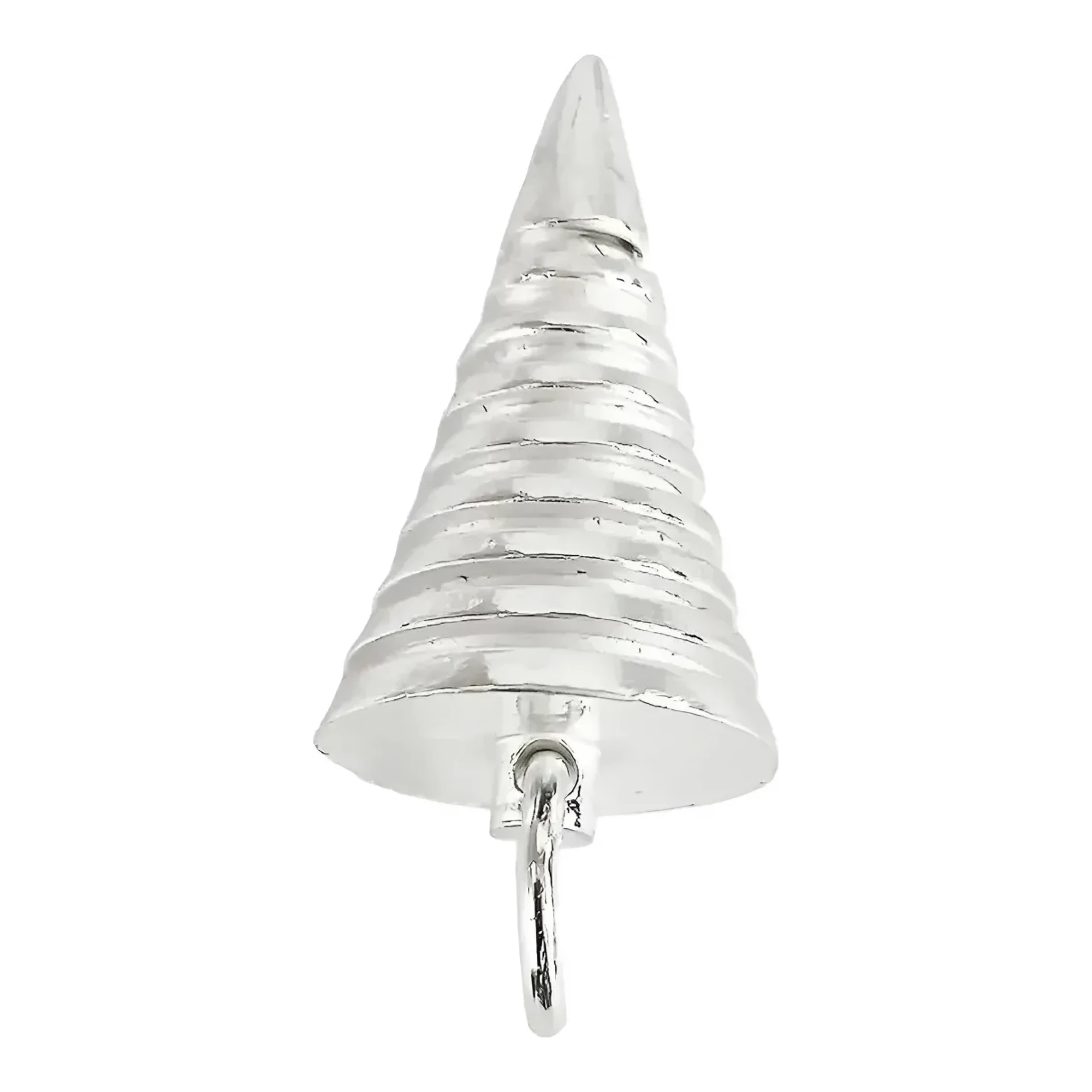 Dije punta de flecha plata .925 para hombre con diseño geométrico 3D y acabado liso brillante en tono plateado clásico.
