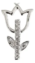 Dije Plata 925 Flor Tulipán con Zirconia Transparente - Imagen 3