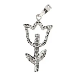Dije Plata 925 Flor Tulipán con Zirconia Transparente - Imagen 4