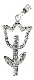 Dije Plata 925 Flor Tulipán con Zirconia Transparente - Imagen 4