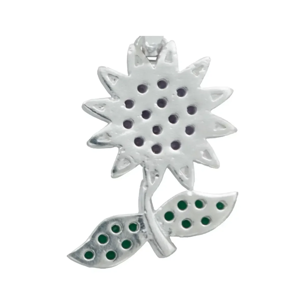 Dije Plata 925 Flor Zirconia Violeta para Collar - Imagen 4