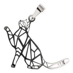 Dije Plata .925 Gato Calado Diseño Felino Estilizado - Imagen 2