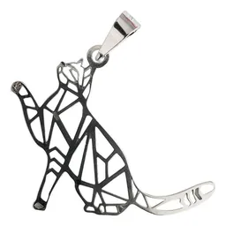 Dije Plata .925 Gato Calado Diseño Felino Estilizado - Imagen 2