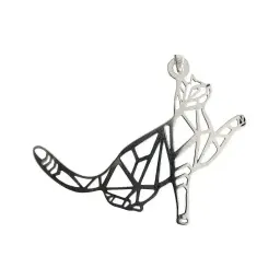 Dije Plata .925 Gato Calado Diseño Felino Estilizado - Imagen 3