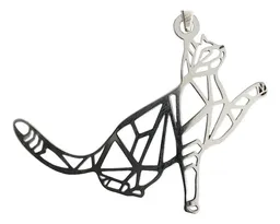 Dije Plata .925 Gato Calado Diseño Felino Estilizado - Imagen 3