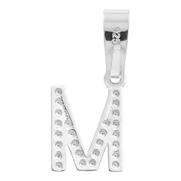 Dije Plata .925 Inicial Letra M con Zirconias - Imagen 2