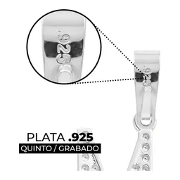 Dije Plata .925 Inicial Letra M con Zirconias - Imagen 3
