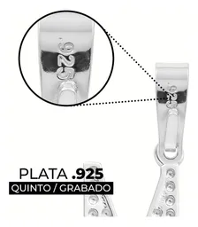 Dije Plata .925 Inicial Letra M con Zirconias - Imagen 3
