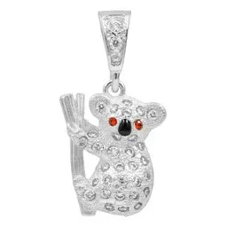 Dije Plata 925 Koala con Zirconia Transparente - Imagen 1