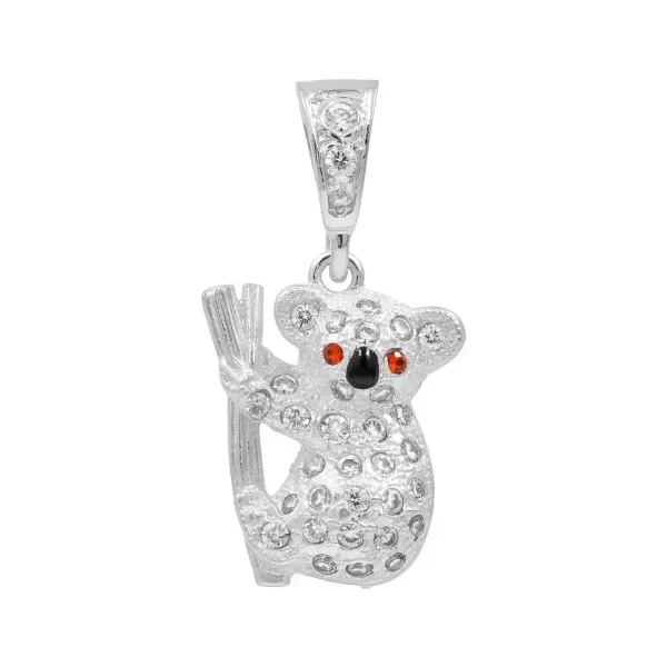 Dije Plata 925 Koala con Zirconia Transparente - Imagen 1