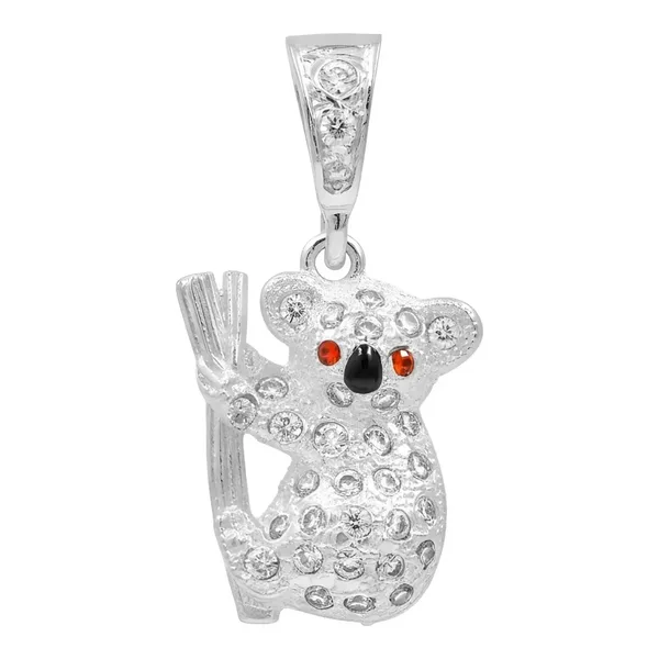 Dije Plata 925 Koala con Zirconia Transparente - Imagen 1