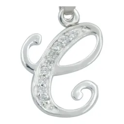 Dije Plata 925 Letra C con Zirconia Transparente - Imagen 2