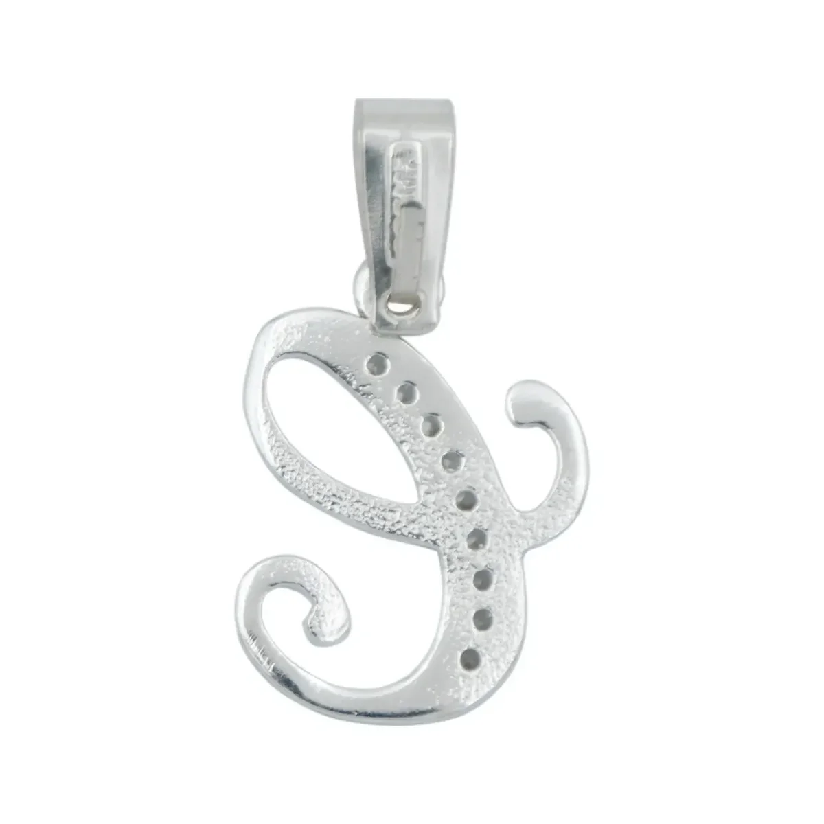 Dije Plata 925 Letra C con Zirconia Transparente - Imagen 3
