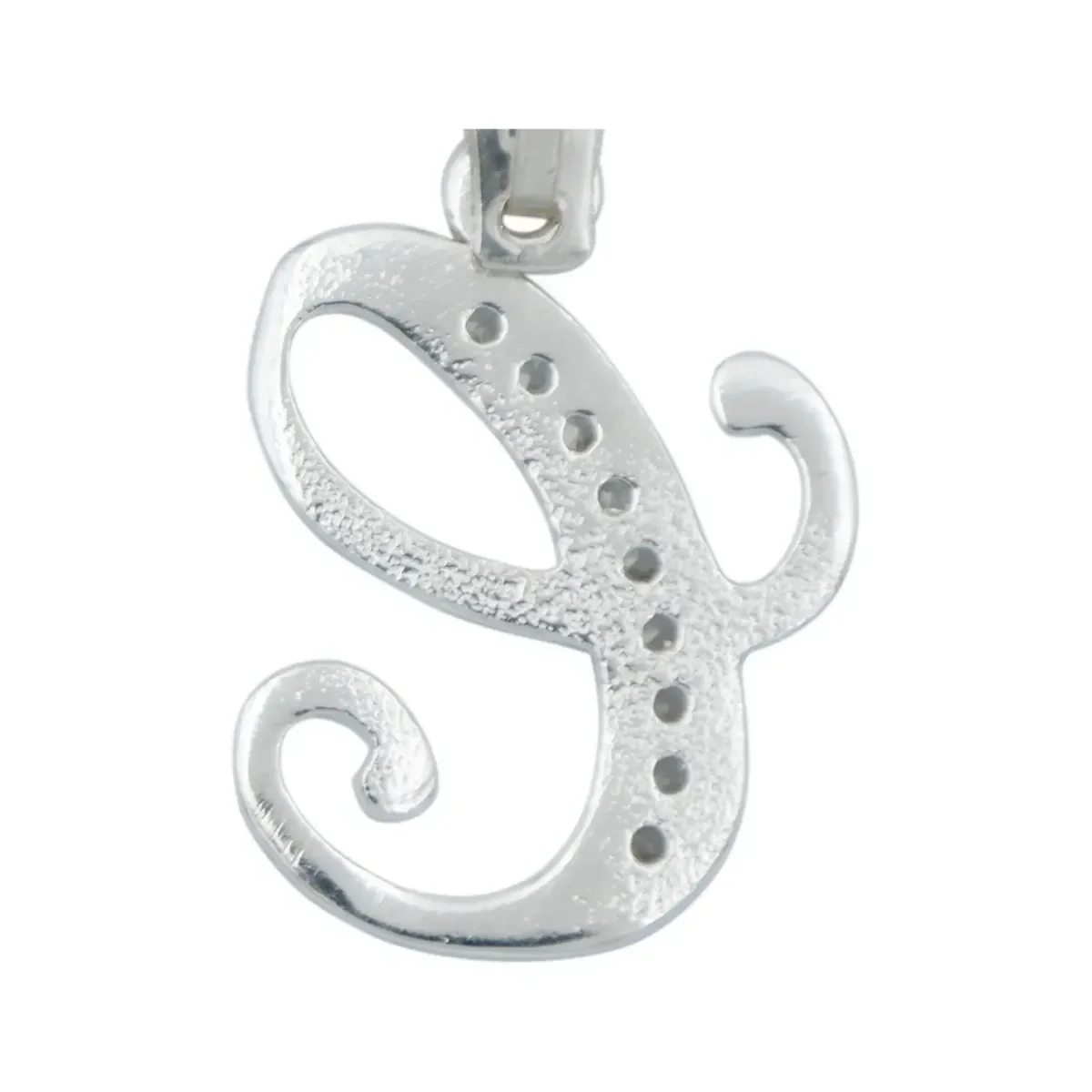 Dije Plata 925 Letra C con Zirconia Transparente - Imagen 4