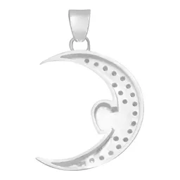 Dije Plata 925 Luna Corazón con Zirconia para Mujer - Imagen 2