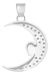 Dije Plata 925 Luna Corazón con Zirconia para Mujer - Imagen 2