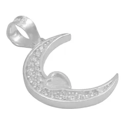 Dije Plata 925 Luna Corazón con Zirconia para Mujer - Imagen 3