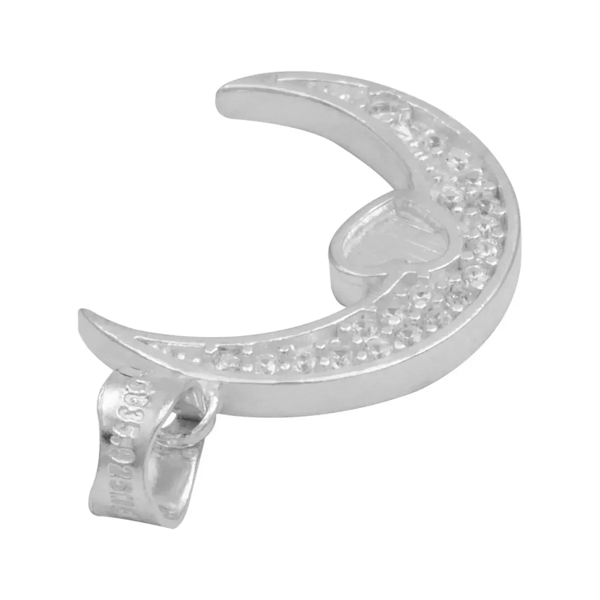 Dije Plata 925 Luna Corazón con Zirconia para Mujer - Imagen 5